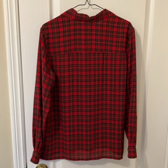 Vintage Liz Claiborne Plaid Blouse - Picture 4 of 4